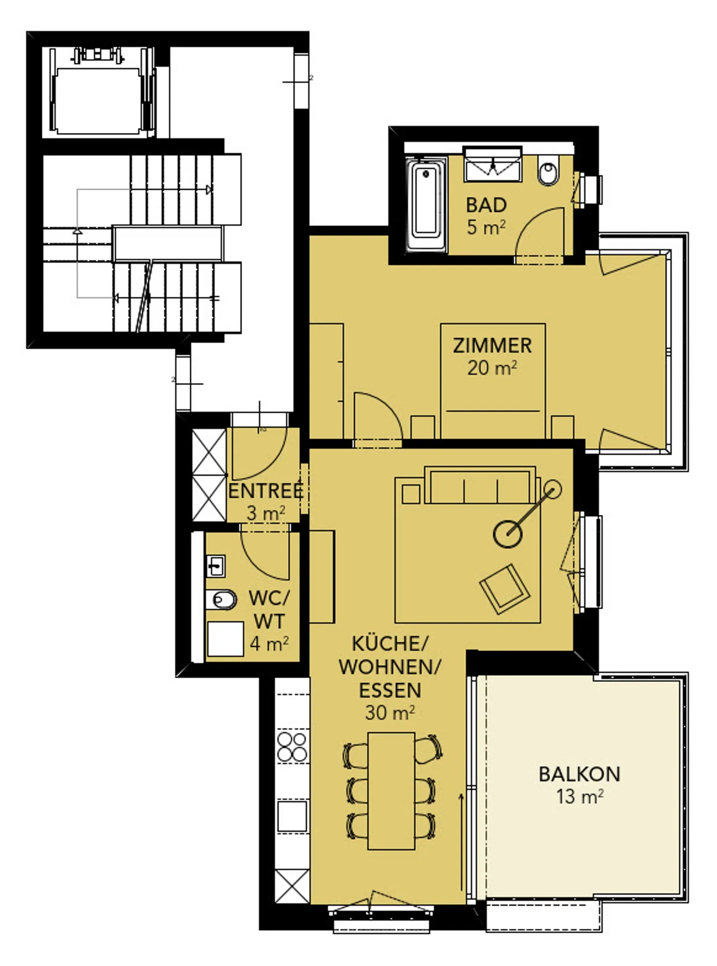 Bright and modern 2.5-room apartment on the 5th floor in the city of Lucerne - Photo 8 of 8