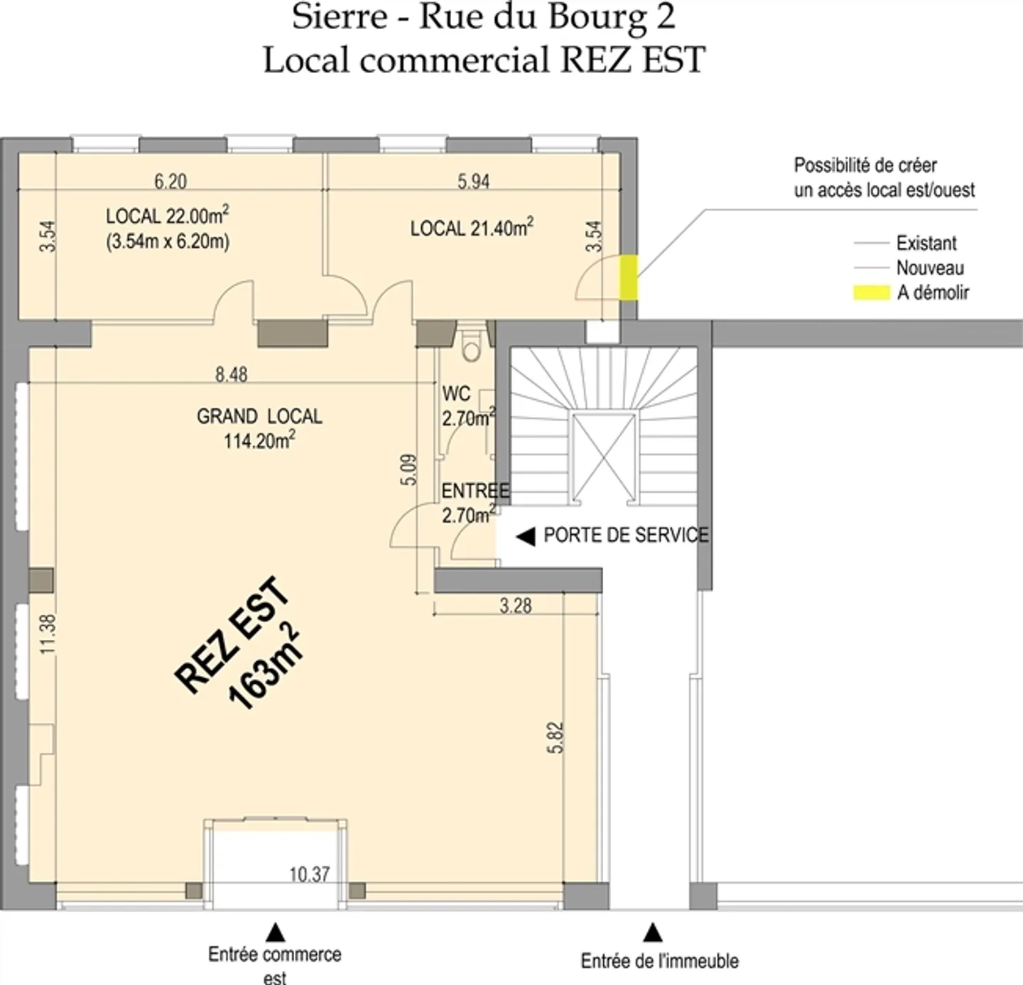 FOR RENT - COMMERCIAL SPACE OF 163 m² IN THE HEART OF SIERRE - Photo 9 of 9