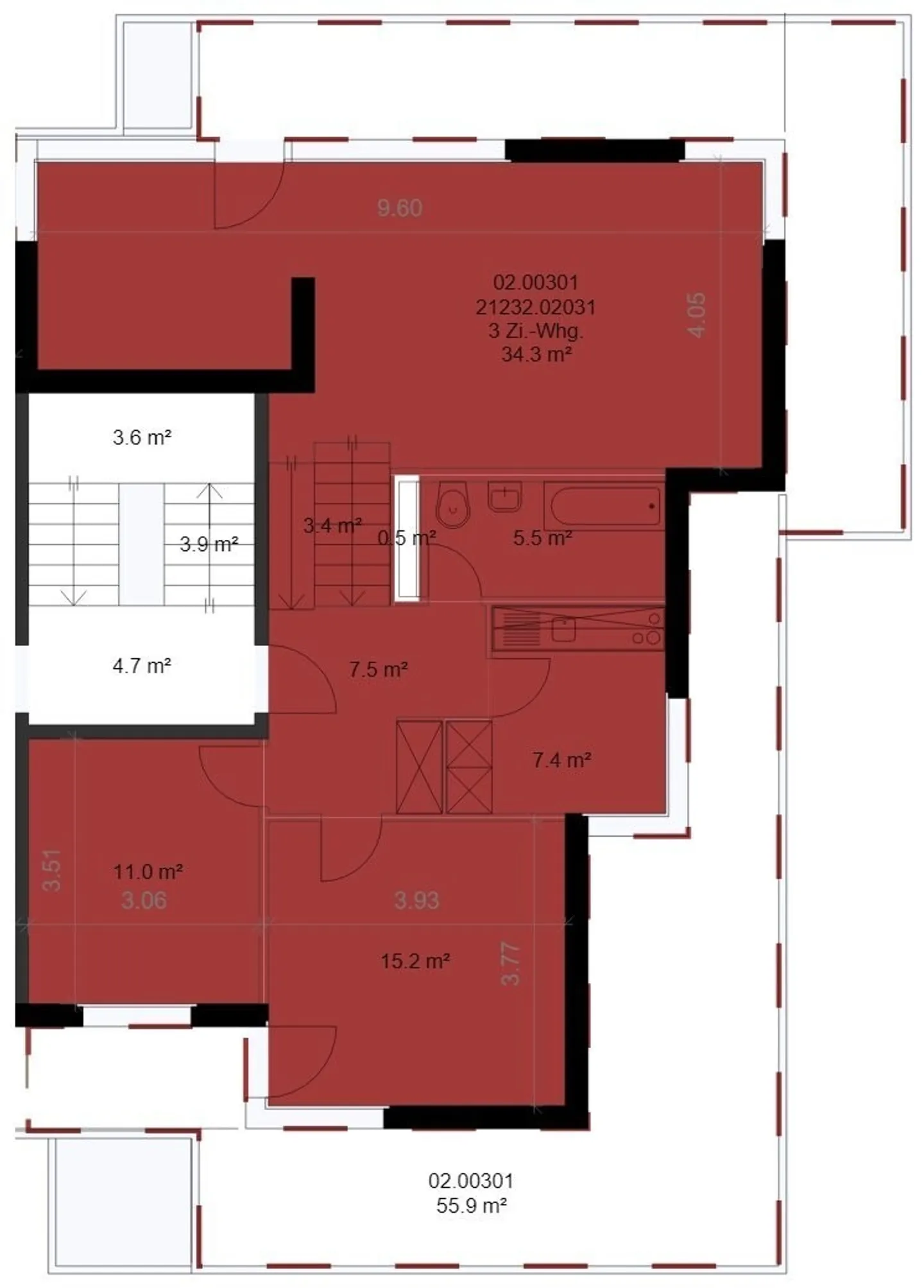 TOTAL RENOVATED: 3-Room Penthouse on the 3rd Floor - Photo 9 of 9