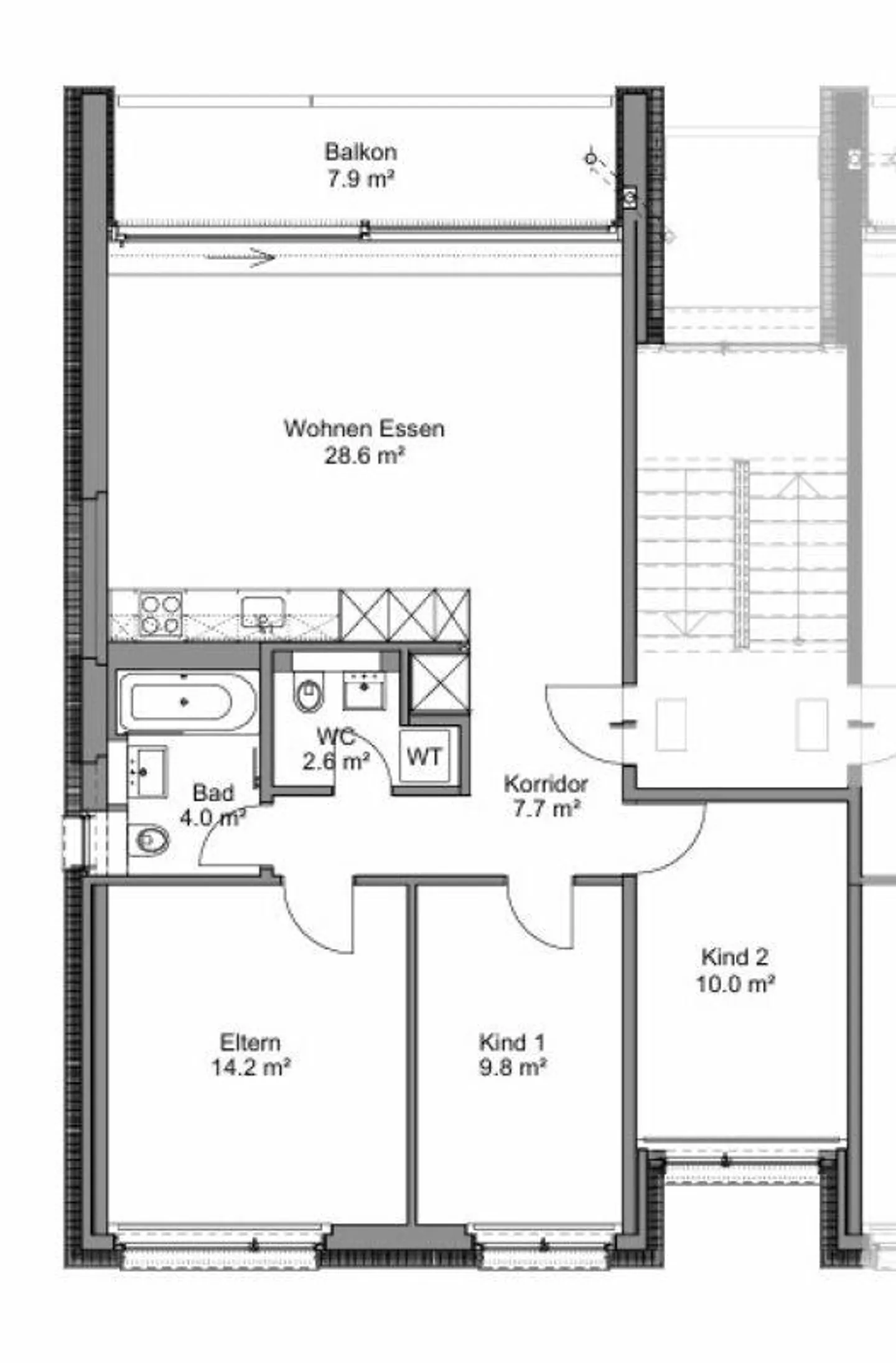 Bright 4.5-room apartment in a privileged location in Brugg - Photo 6 of 6