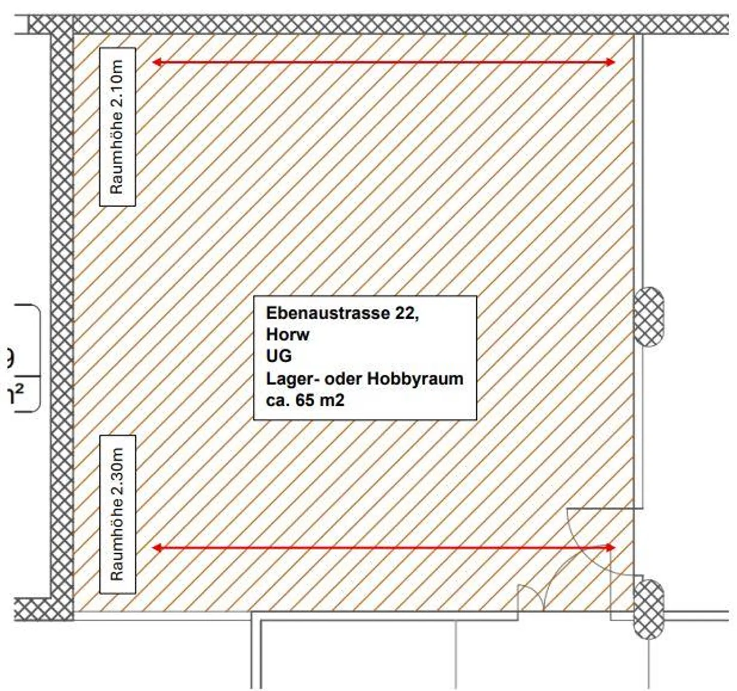 Salle de stockage ou de loisirs, env. 65 m2 - Photo 2 sur 2