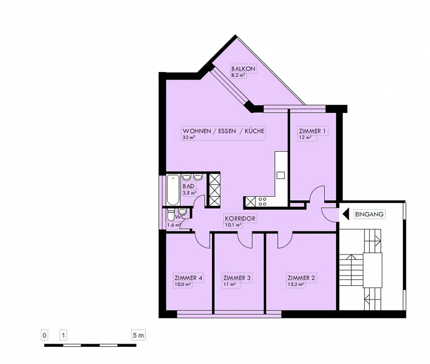 Affordable 5.5-room apartment on the 2nd floor with balcony - Photo 6 of 6