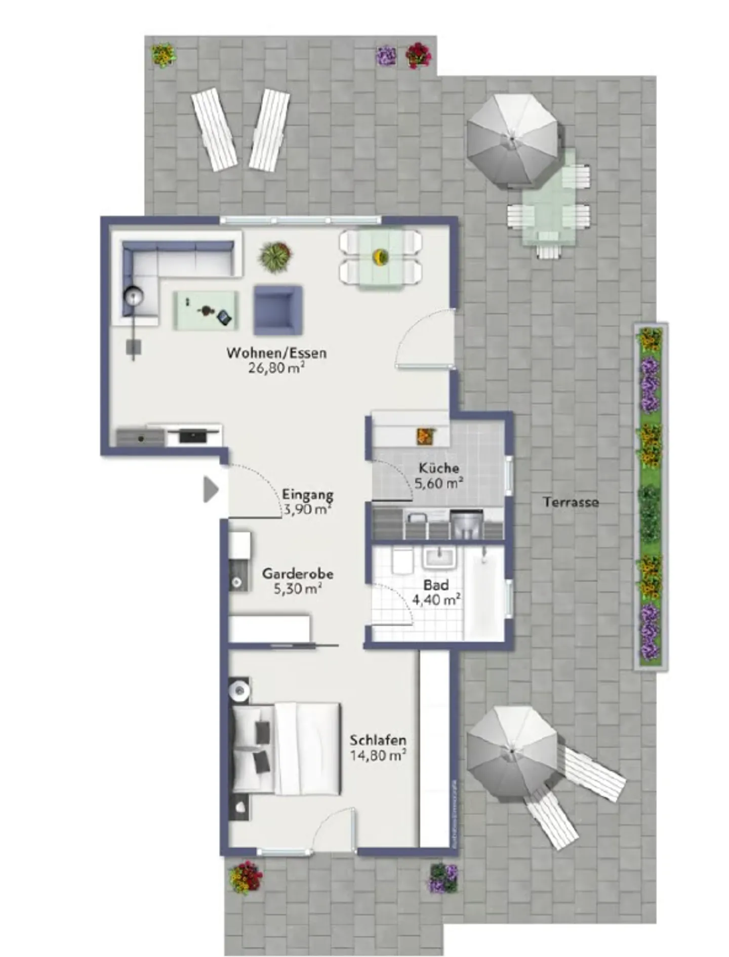 Traumhafte 2½-Zimmer-Attikawohnung in Grub AR – grosse Terrasse & Weitsicht - Photo 11 sur 12