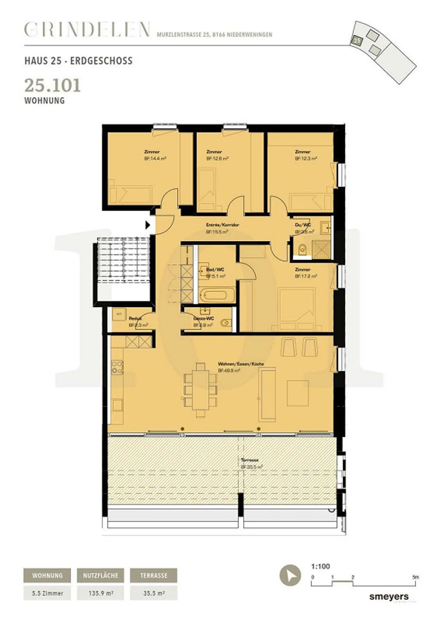 Appartement spacieux et lumineux de 5,5 pièces avec grande terrasse - Photo 27 sur 27