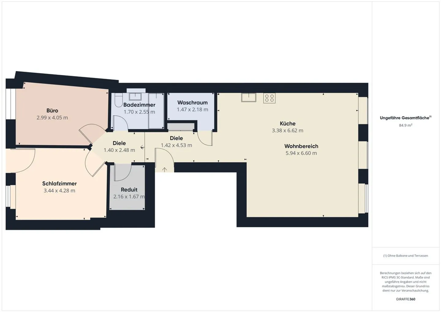 Lichtdurchflutete, möblierte 3.5-Zimmer-Wohnung mit grossem Balkon in zentraler Lage beim Spalentor - Foto 12 von 12