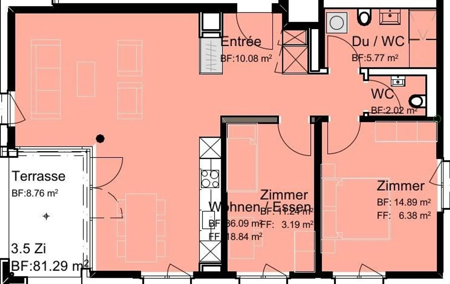 3.5-Room Apartment with Terrace - Modern & Central - Photo 6 of 6