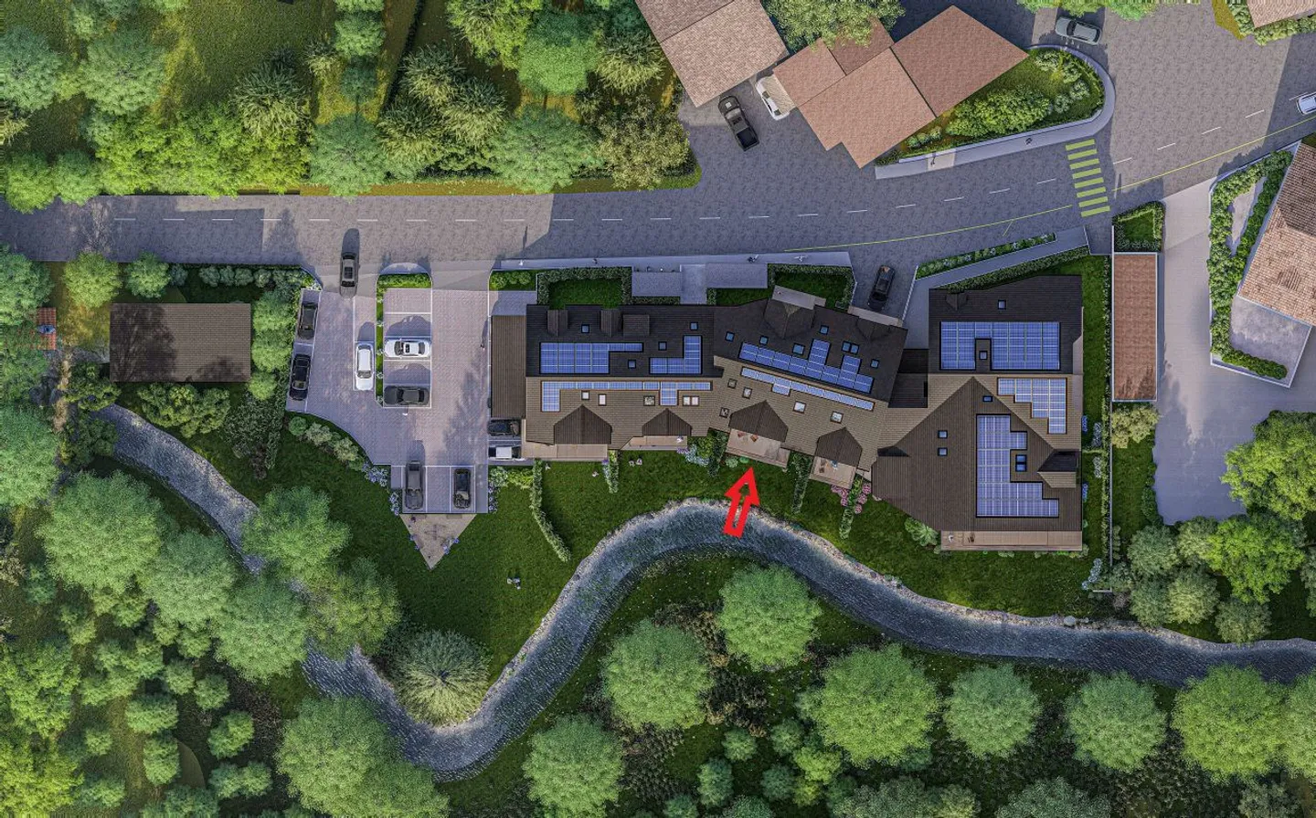 RESIDENCE DE LA FORGE. Lot A6: spacious 2.5 rooms with balcony. Price: 759,000.- - Photo 2 of 7