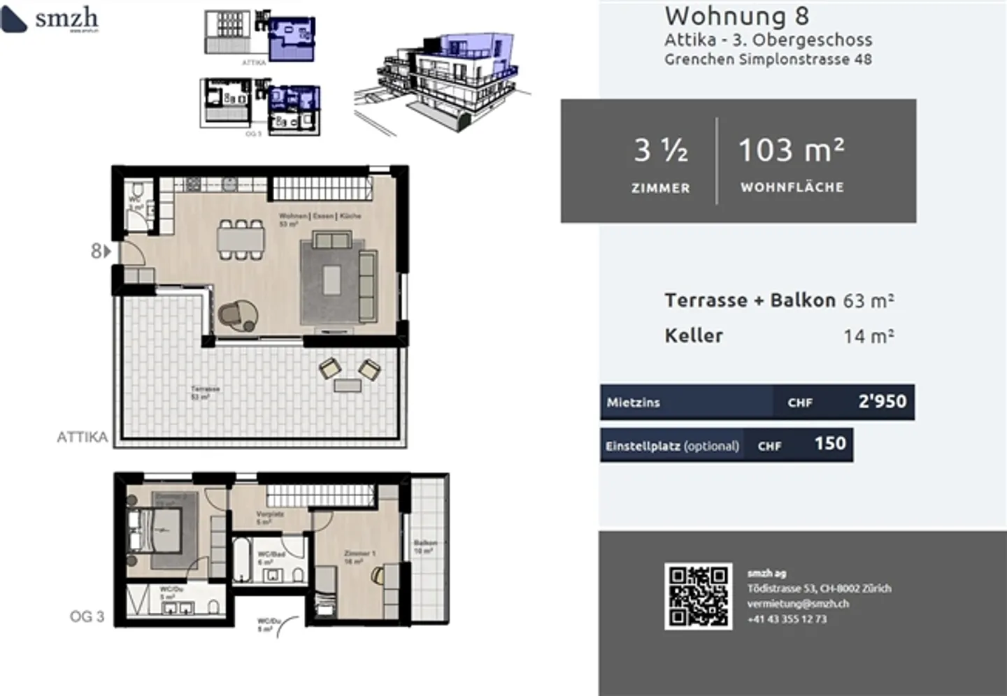 Modern 3.5-room maisonette with terrace in Grenchen - Photo 2 of 12