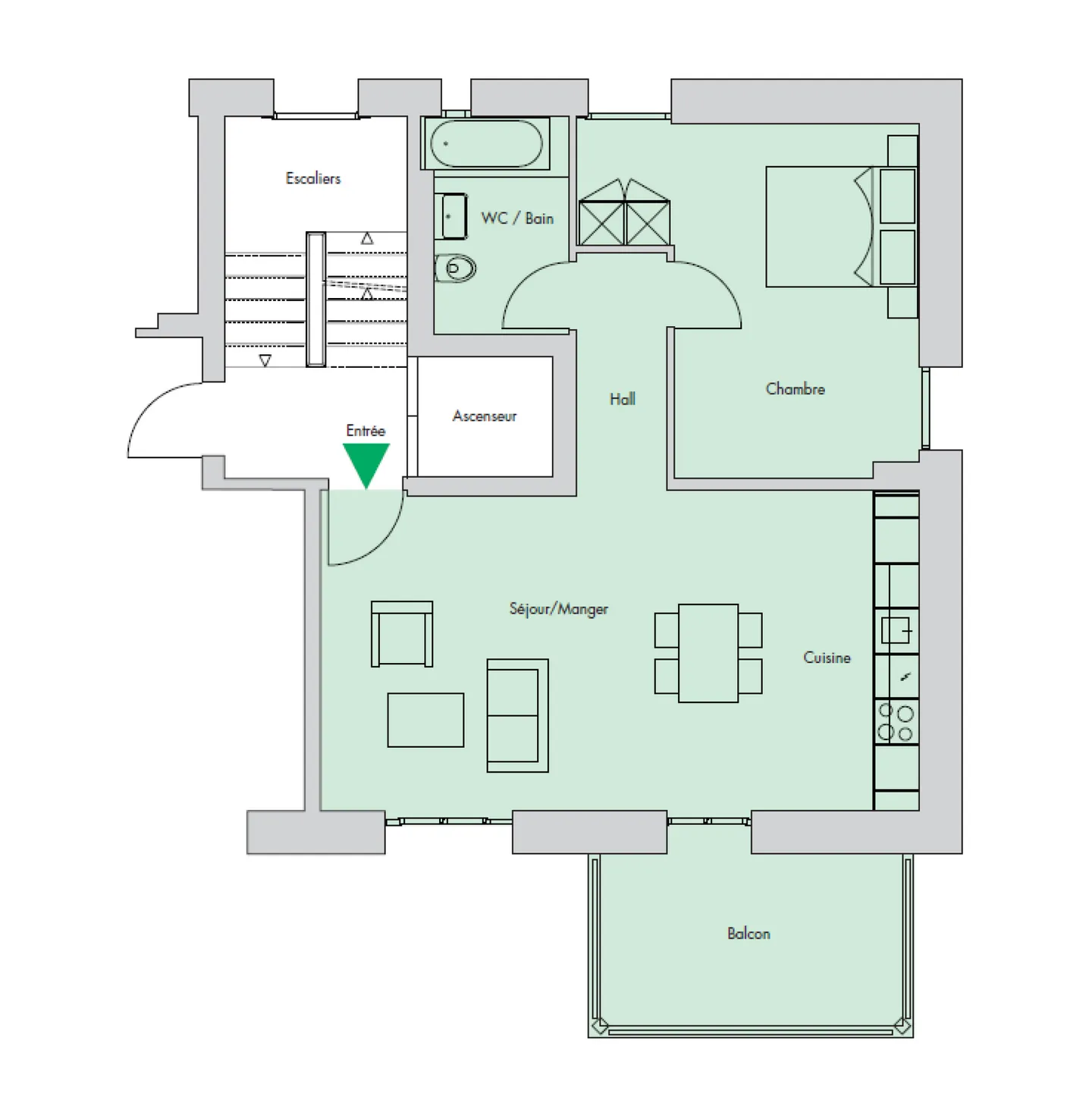 Ampio appartamento 2.5 con balcone e vista lago - Foto 10 di 10