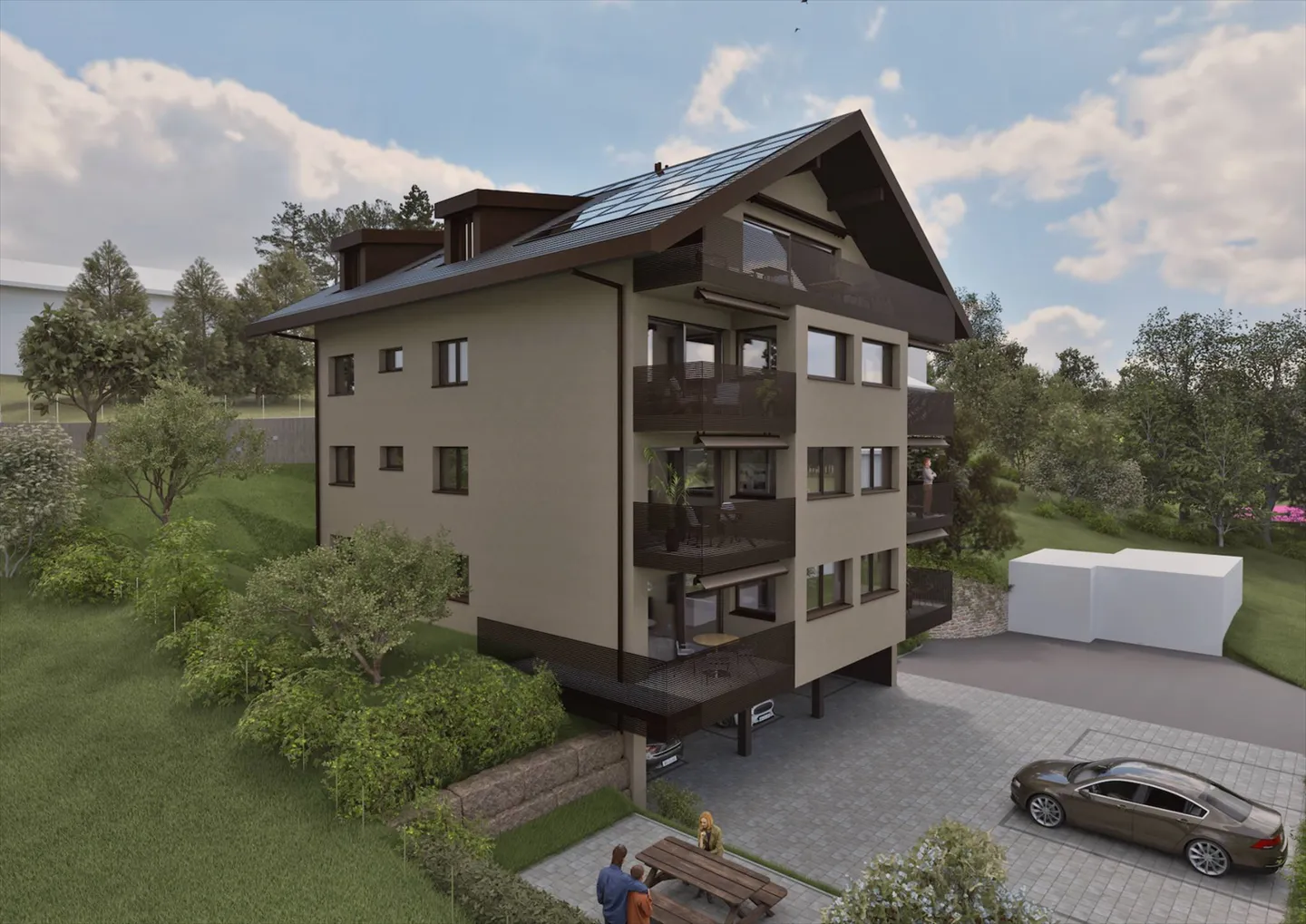 Wunderschöne neue Dachgeschosswohnung mit 4 im Dachgeschoss mit Balkon und freiem Blick - Foto 2 von 10