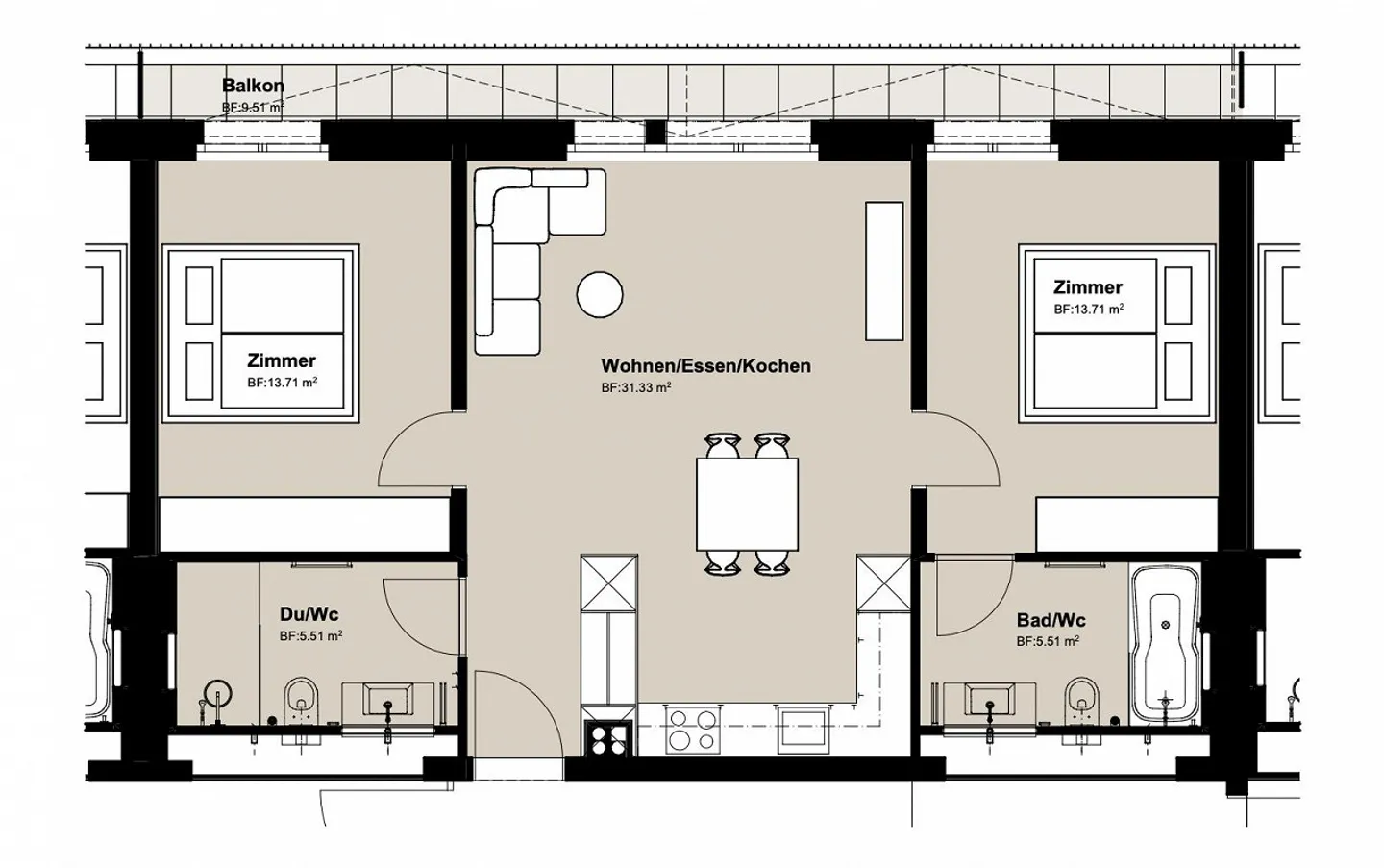 Appartement neuf de 3,5 pièces - Photo 8 sur 8