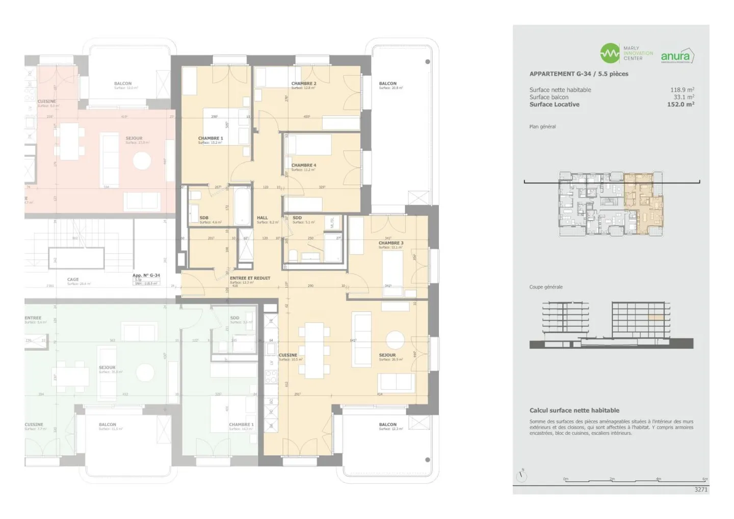 Wohnung mit 5,5 Zimmern in Marly - Foto 6 von 6