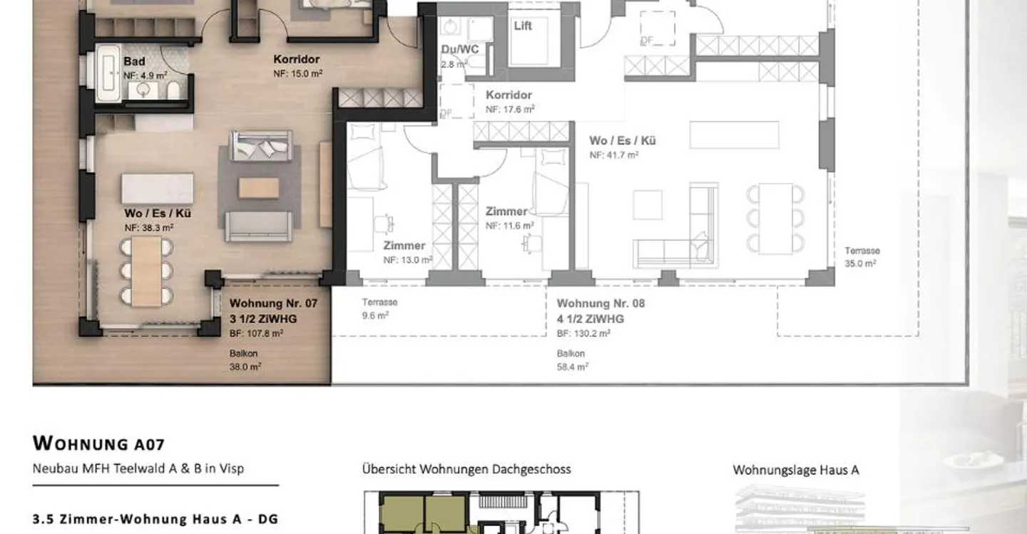 Modernes 3,5-Zimmer-Apartment in Visp - Foto 8 von 10