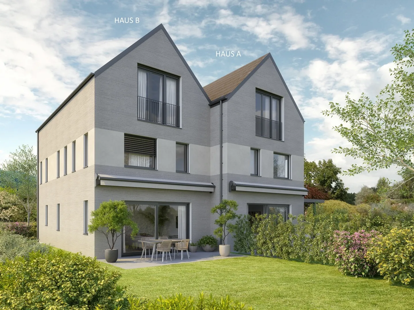 Nuovo progetto di costruzione Fasanenweg con due case a schiera di 6,5 stanze: Casa B - Foto 1 di 6