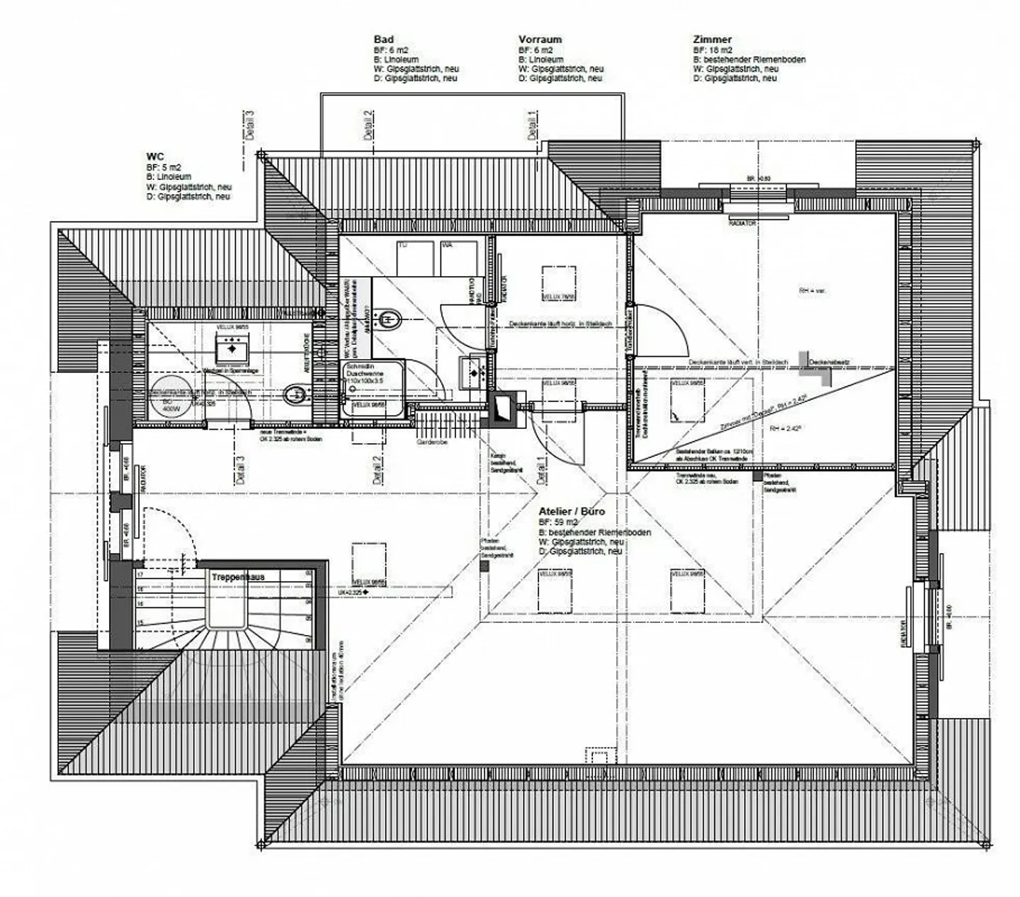 Attraktives Büro/Atelier im Dachgeschoss - Foto 7 von 7