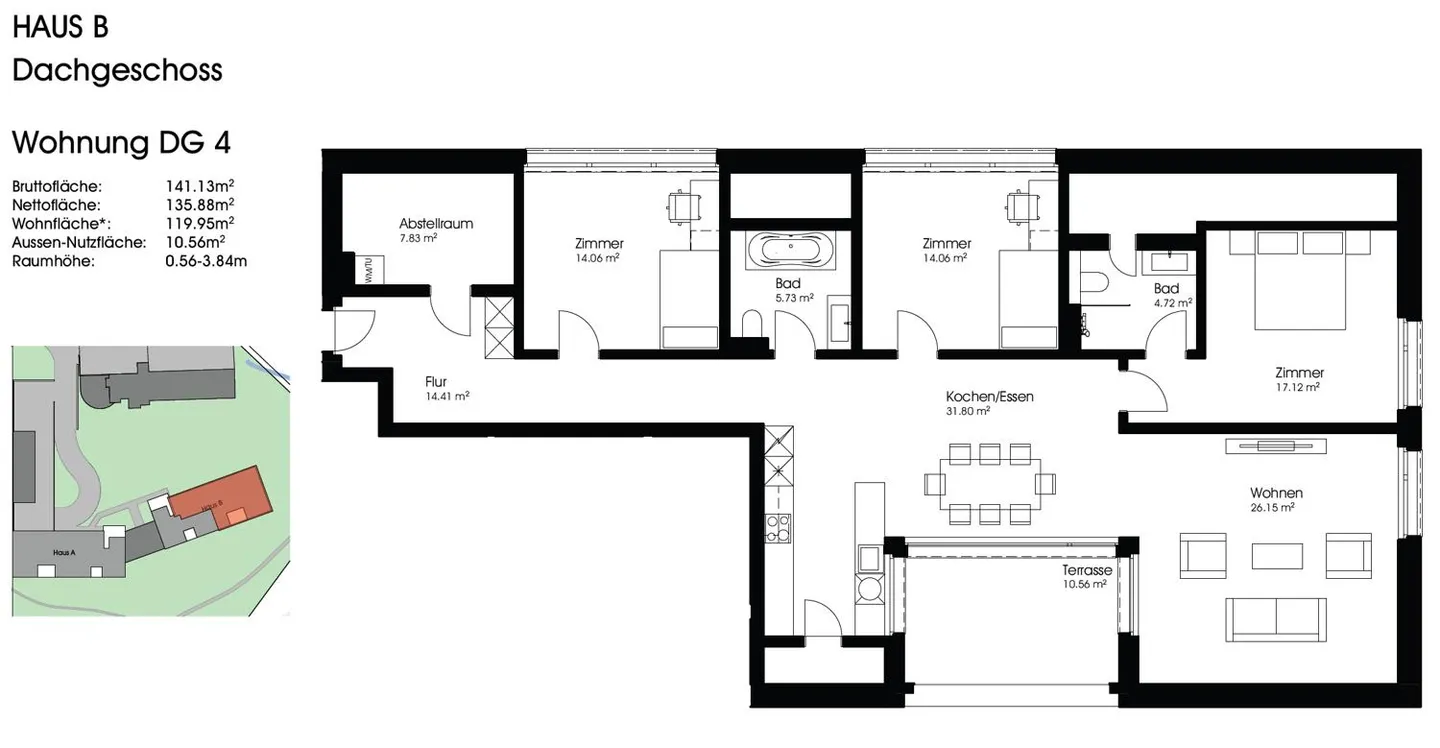 Appartement penthouse exclusif de 4 1/2 pièces - Photo 5 sur 6