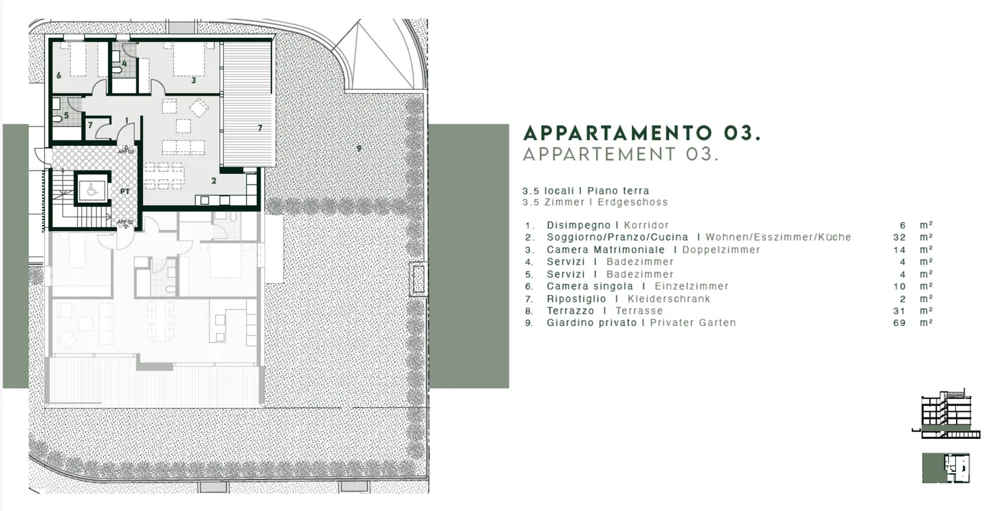À VENDRE À MINUSIO - APPARTEMENT DE 3,5 PIÈCES AVEC JARDIN PRIVÉ DANS UNE NOUVELLE RÉSIDENCE - Photo 8 sur 8