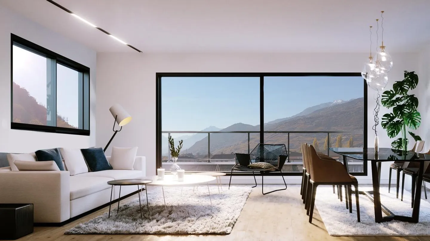 ZU VERKAUFEN 3.5 ZIMMER WOHNUNG MIT RASEN IN CHIPPIS - Foto 2 von 4