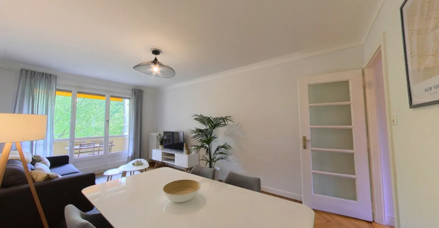 Appartement spacieux de 2 chambres meublé avec balcon et vue sur la rivière à Genève - Photo 3 sur 14