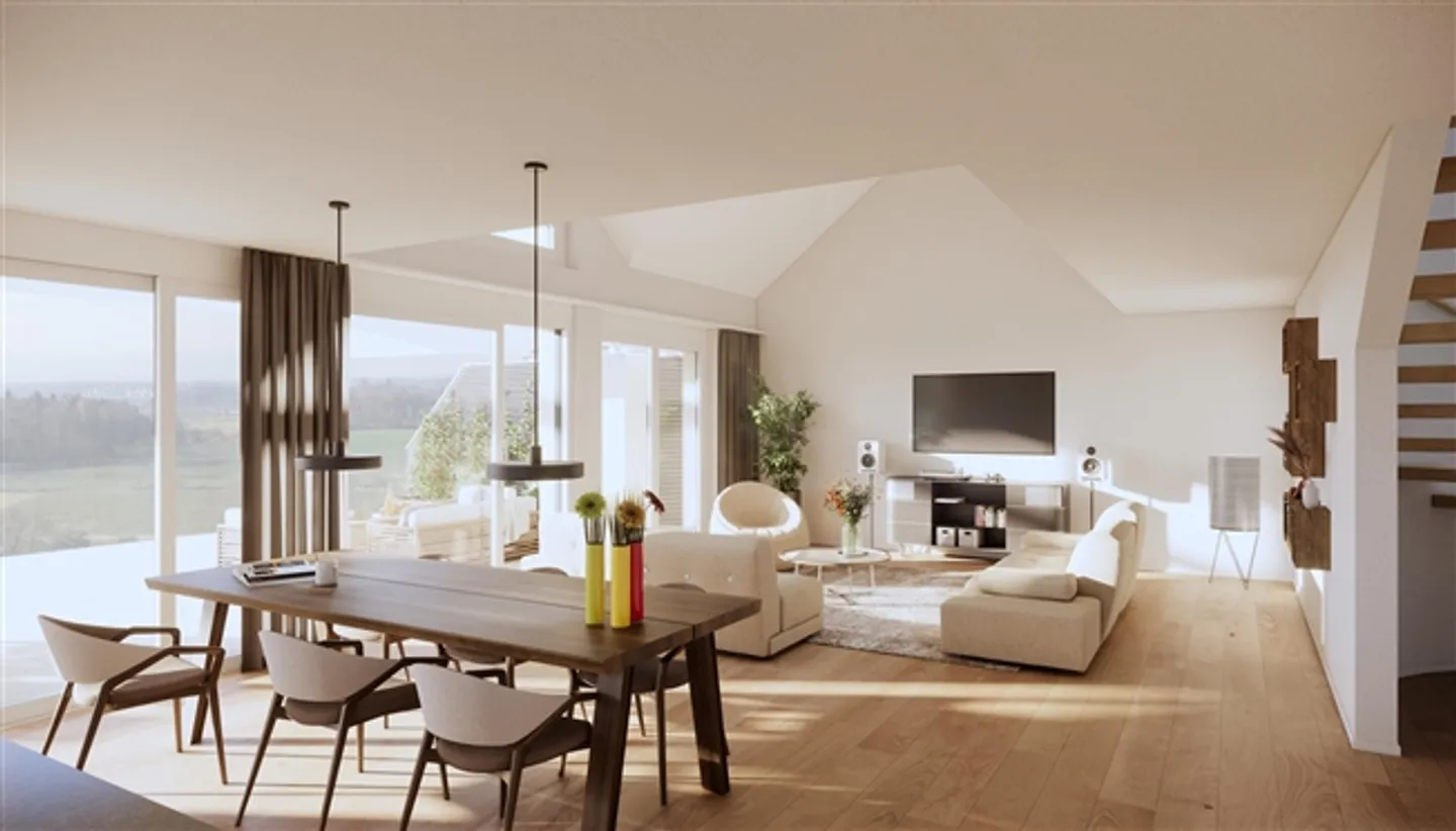 Exclusive 4.5-room maisonette apartment in the new construction project Rumlikon - Photo 3 of 13