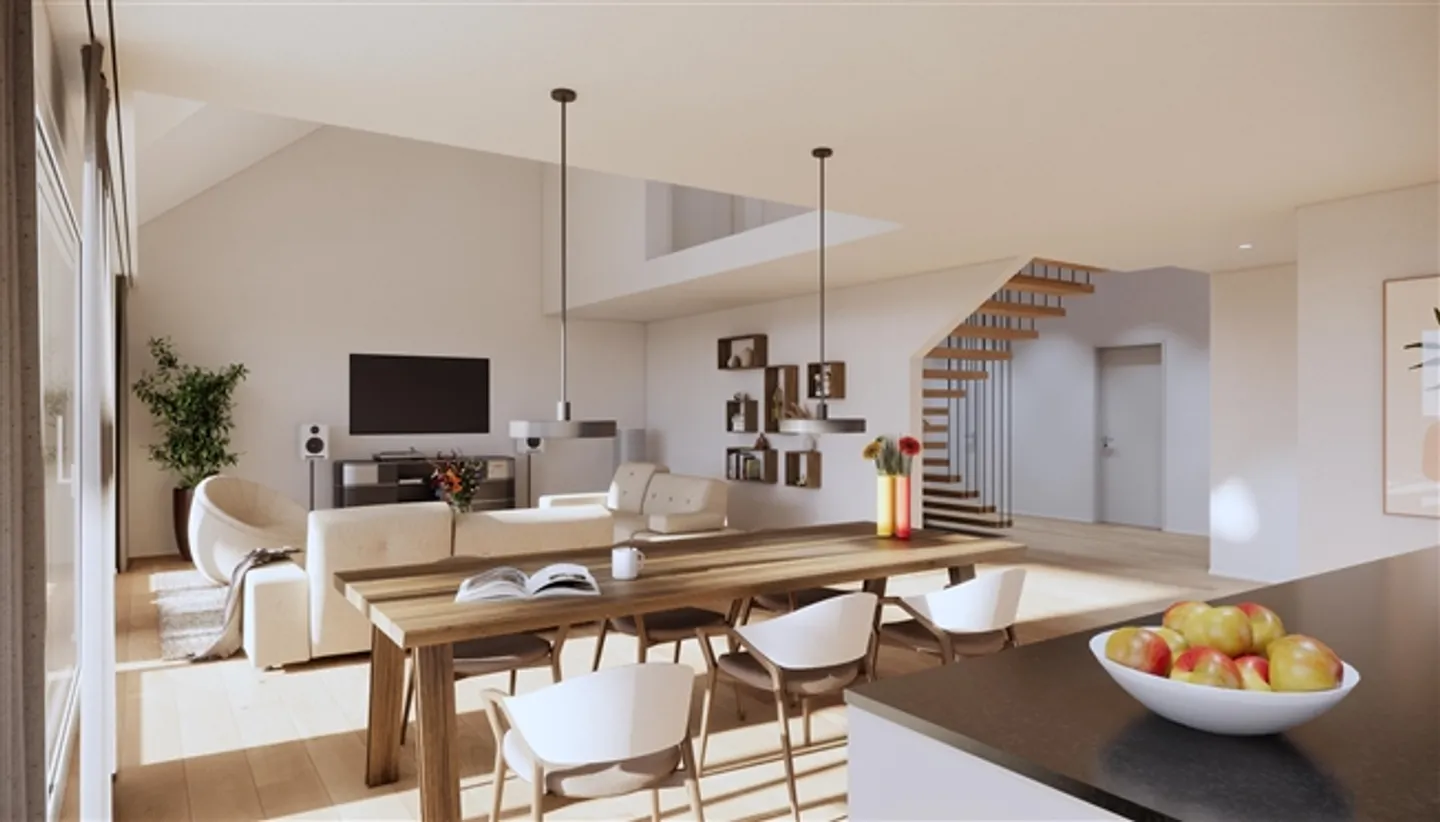 Exclusive 4.5-room maisonette apartment in the new construction project Rumlikon - Photo 6 of 13