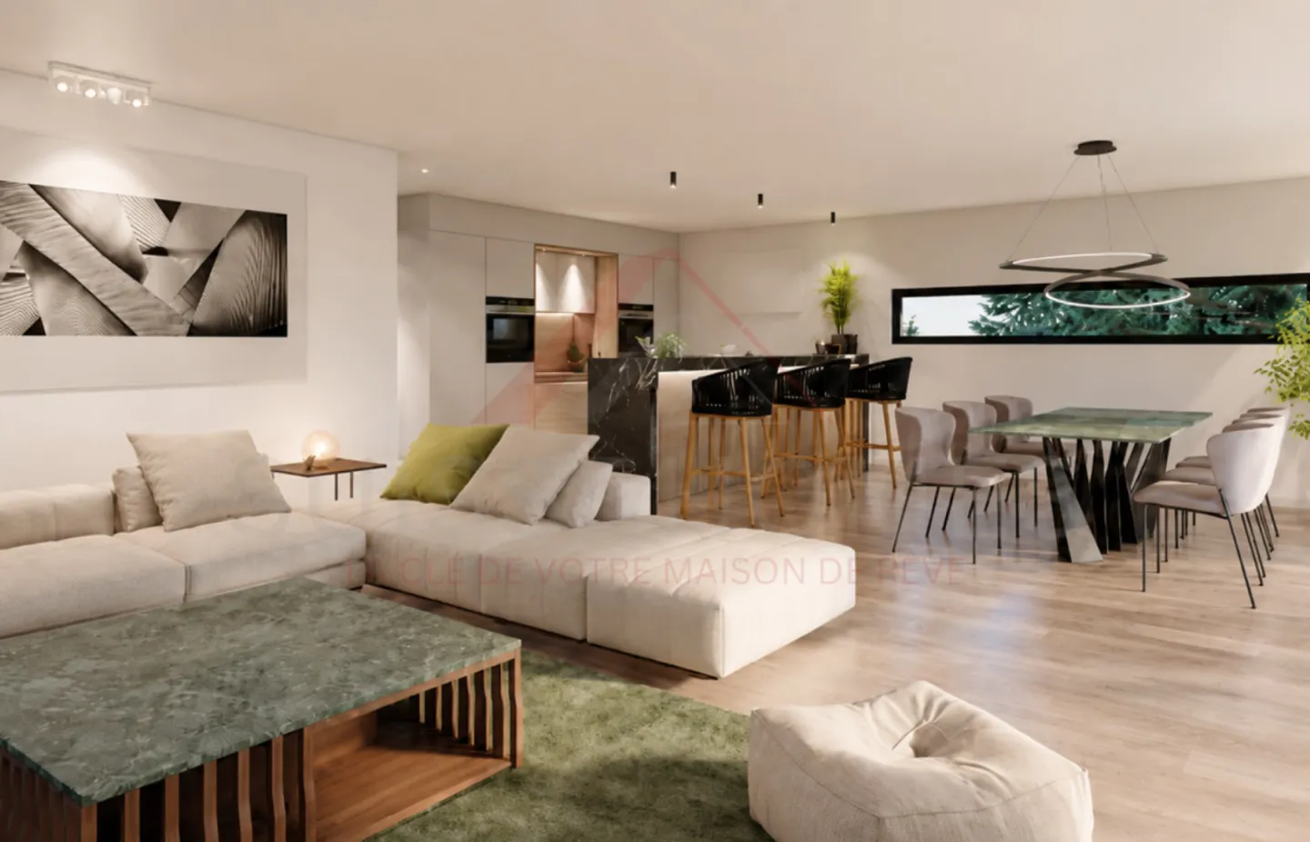 Wunderschöne neue 4,5-Zimmer-Wohnung mit großem nach Süden ausgerichteten Balkon in Farvagny-le-Grand - Foto 3 von 8