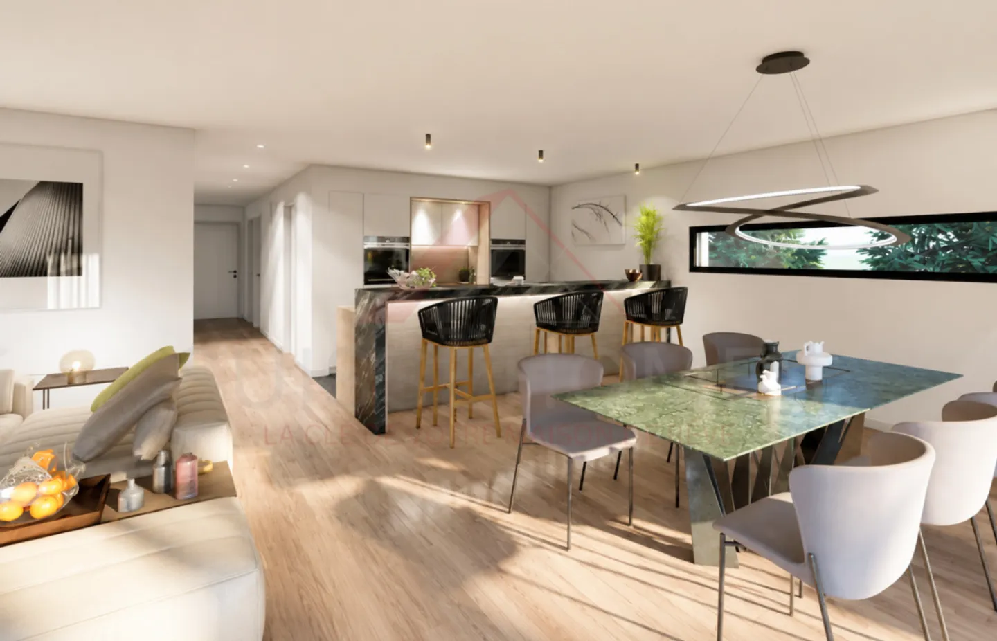 Wunderschöne neue 4,5-Zimmer-Wohnung mit großem nach Süden ausgerichteten Balkon in Farvagny-le-Grand - Foto 6 von 8