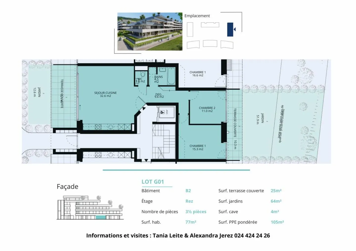 Neue Promotion: 3.5-Zimmer-Wohnung mit 2 Terrassen und 2 Gärten West/Ost - Foto 13 von 13