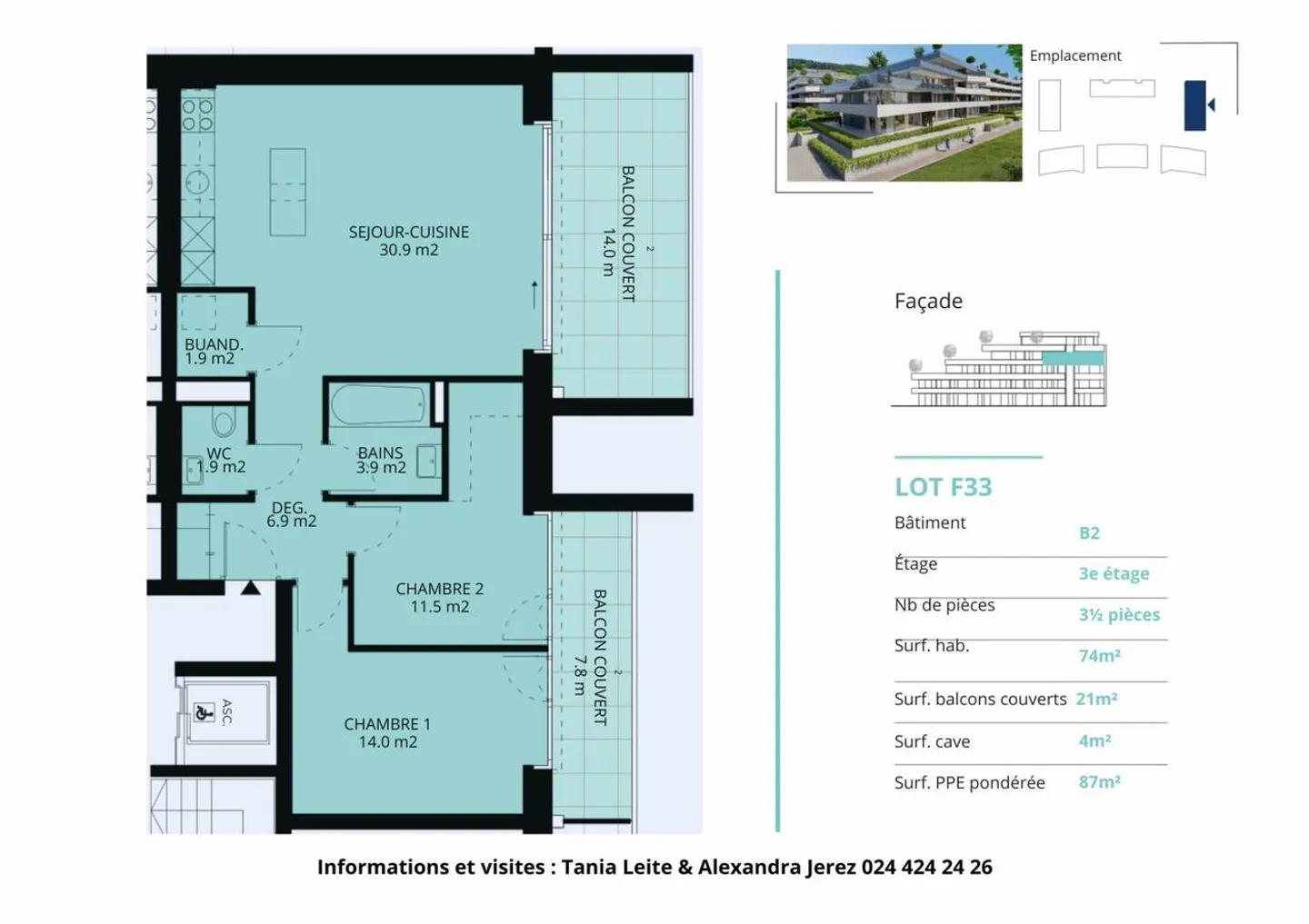 Die Opalbucht neue 3,5-Zimmer-Wohnung mit 2 überdachten Balkonen - Foto 11 von 12