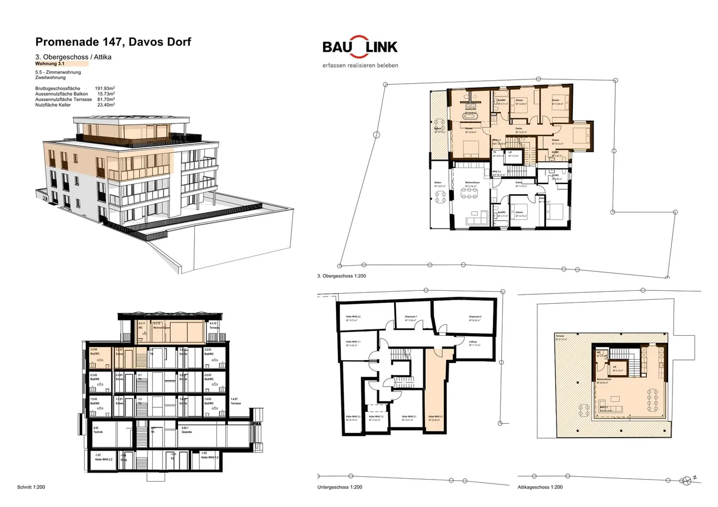 Nuova Casa PARSENN, appartamento maisonette di 5,5 stanze - Foto 4 di 5