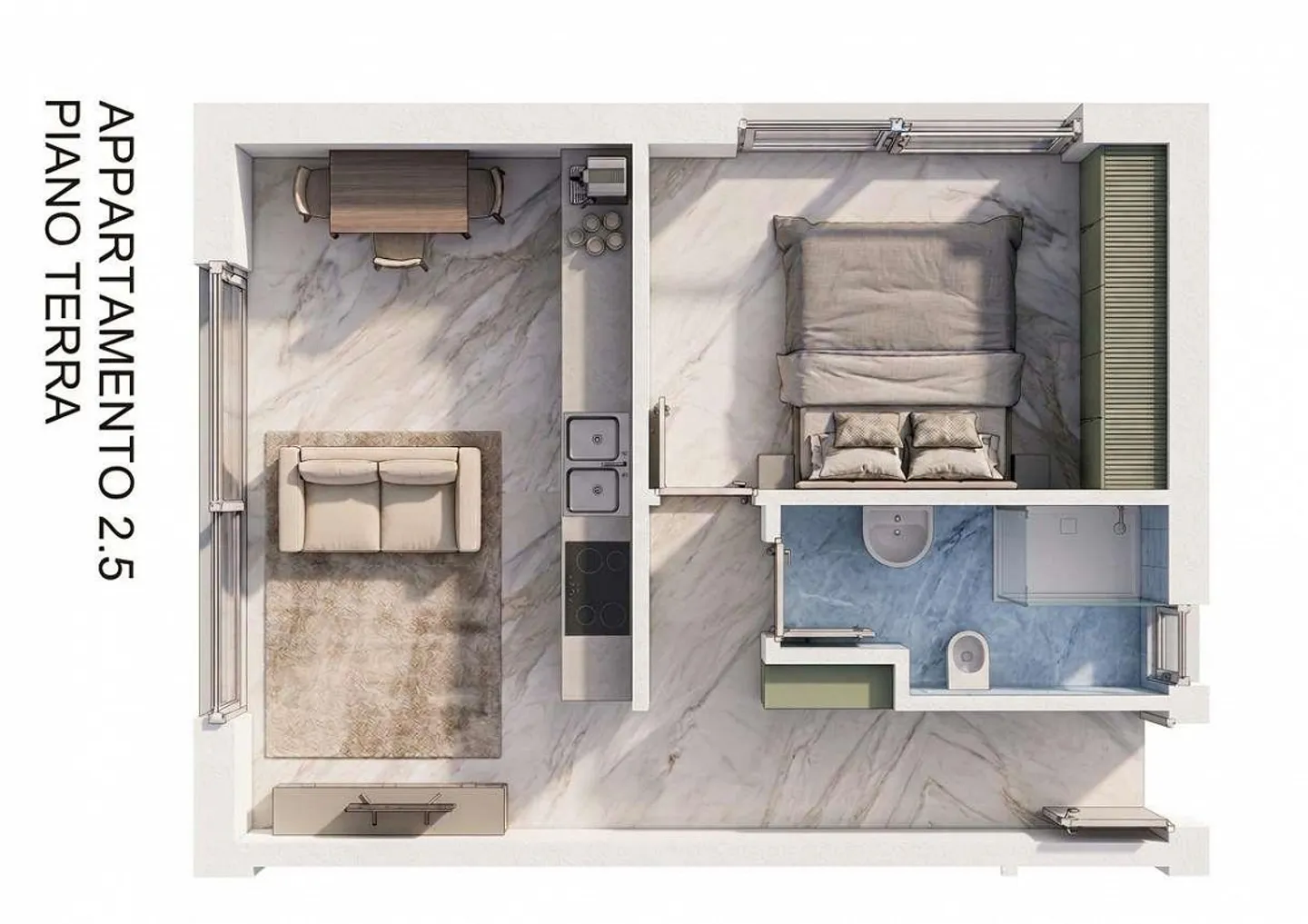 Moderne 2.5-Zimmer-Wohnung mit Garten - Foto 2 von 5