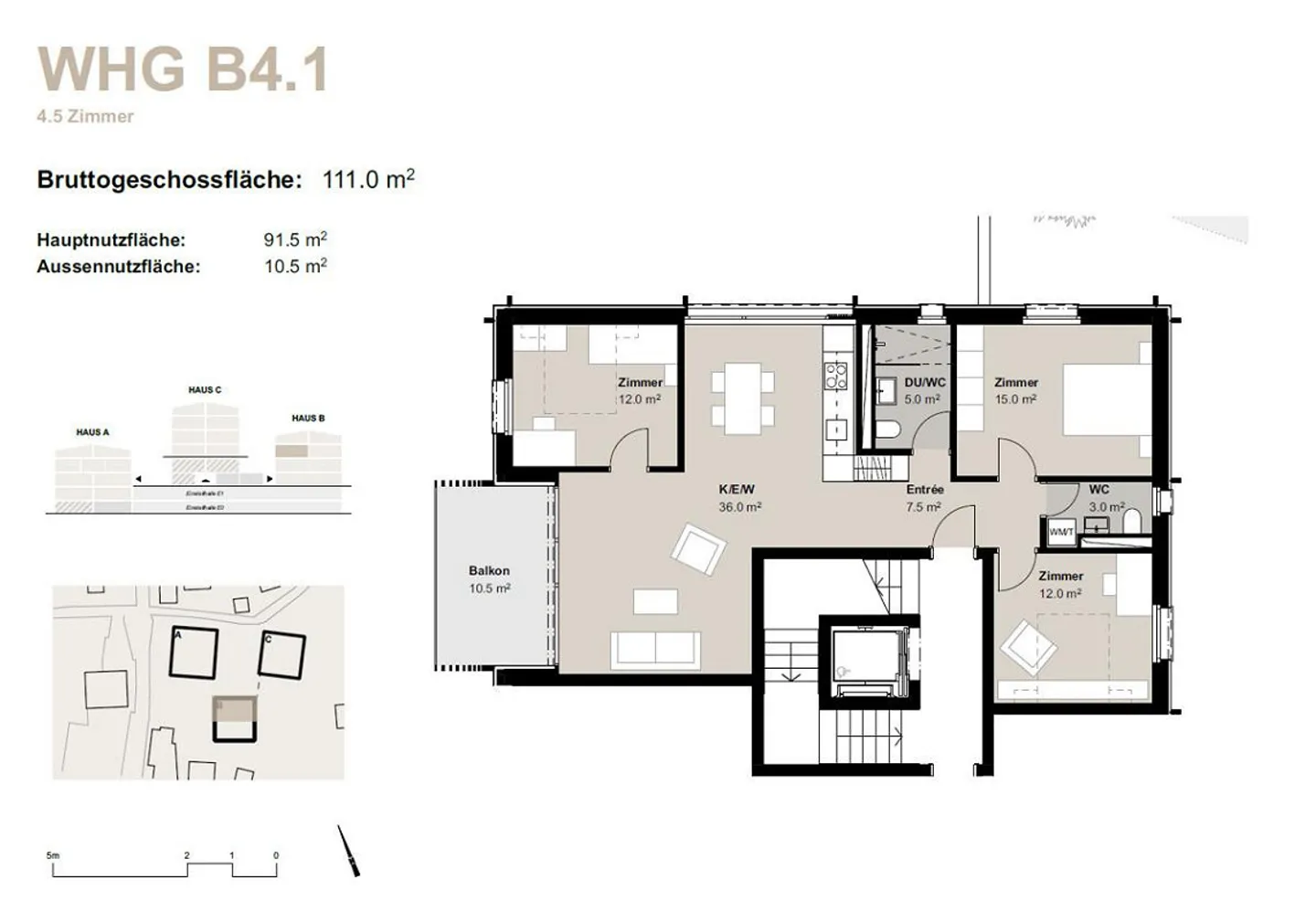 4.5-Zimmerwohnung zur Miete (Erstbezug): Neubau Hasol im Zentrum von B - Foto 11 von 11