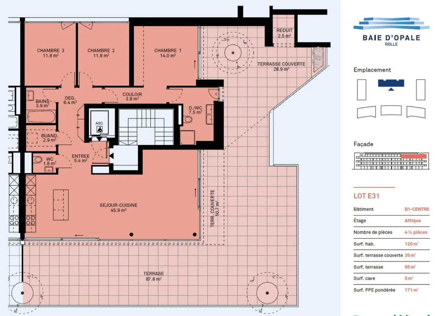Neues und modernes Penthouse mit einer 95m2 großen Dachterrasse - Foto 8 von 9