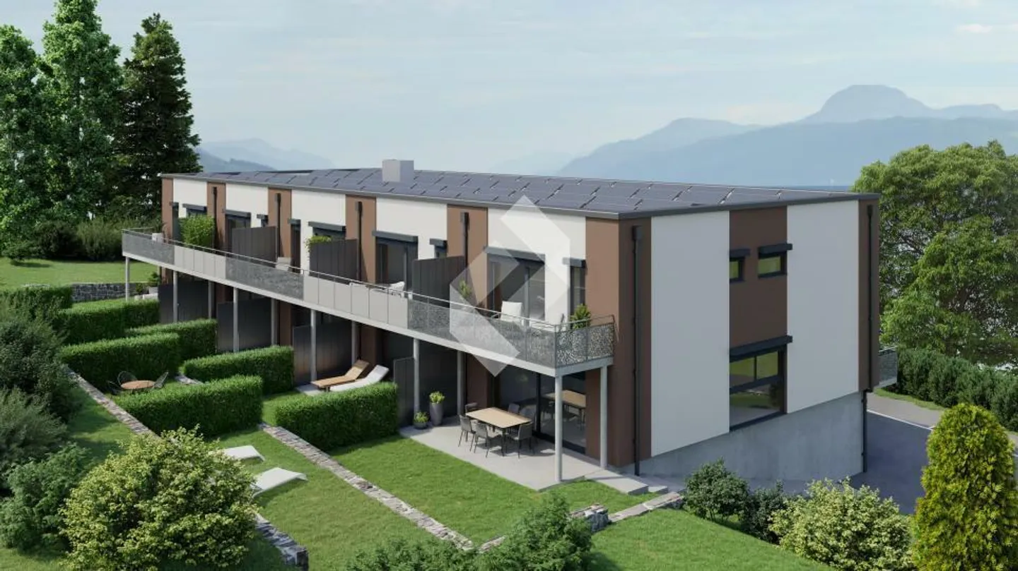 Spacieuse villa contiguë sur 3 niveaux de 5.5 pièces, d'une surface brute de 176 m2. - Photo 1 sur 9