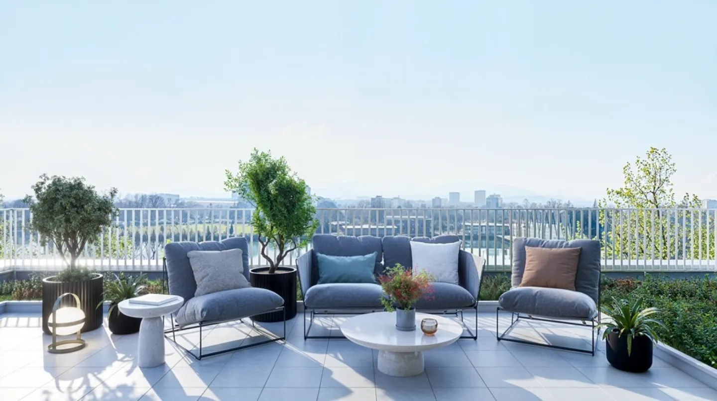 Esclusivo appartamento attico di 2,5 stanze con vista sul Reno, sulla città e oltre! - Foto 2 di 7