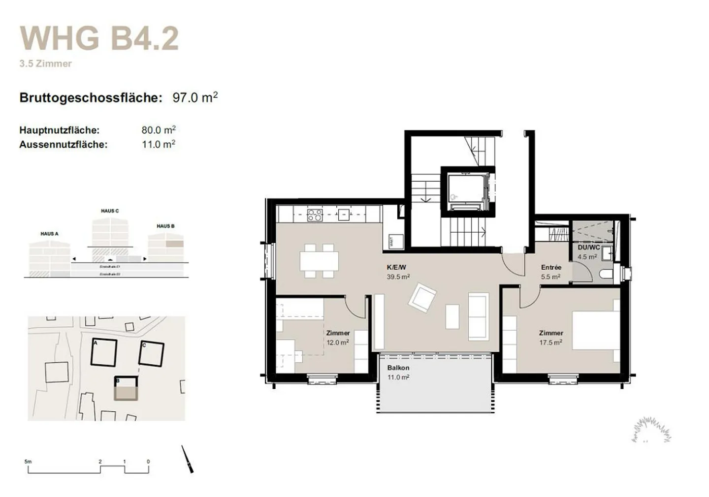 3.5-Zimmerwohnung zur Miete (Erstbezug): Neubau Hasol im Zentrum von B - Foto 11 von 11
