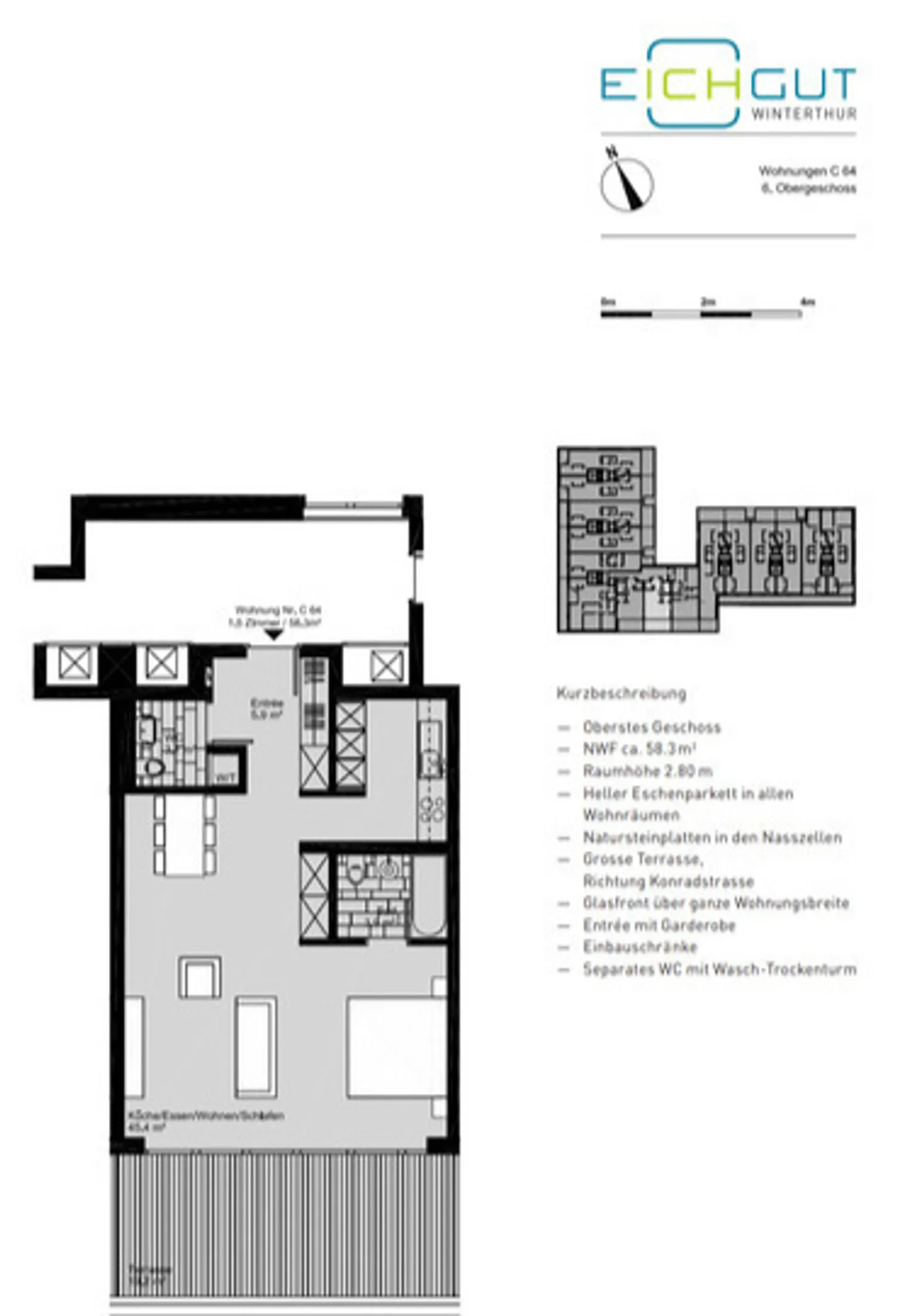 APPARTEMENT 1½ PIÈCE À WINTERTHUR - VILLE, MEUBLÉ, TEMPORAIRE - Photo 11 sur 11