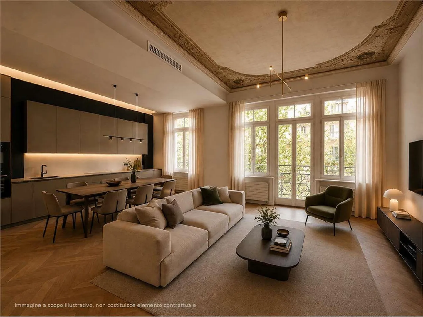 Elegant 4.5-room apartments with new renovation in Lugano - Photo 2 of 8