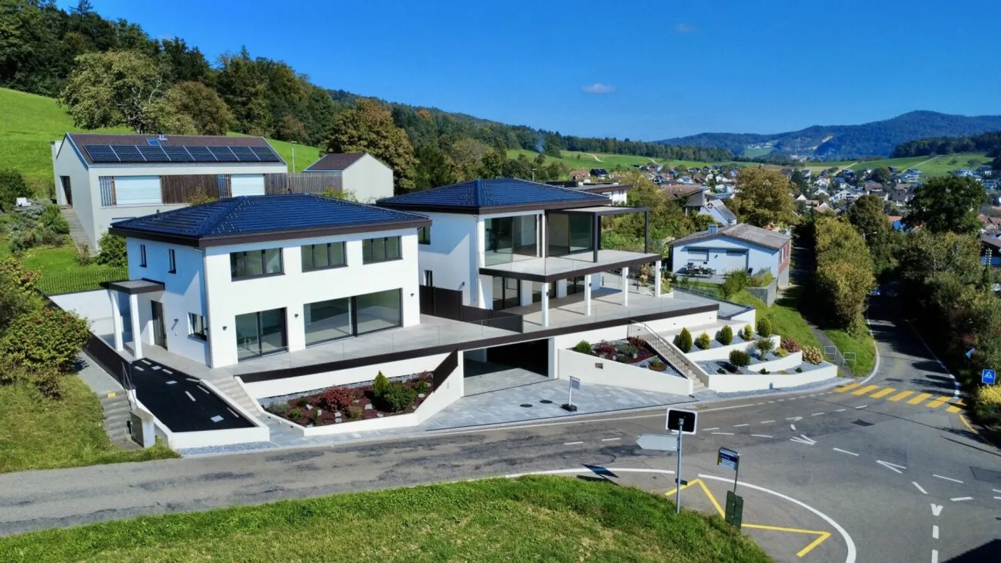 Dream house with modern technology, solar system and spectacular terrace with mountain view in Auenstein - Photo 2 of 18