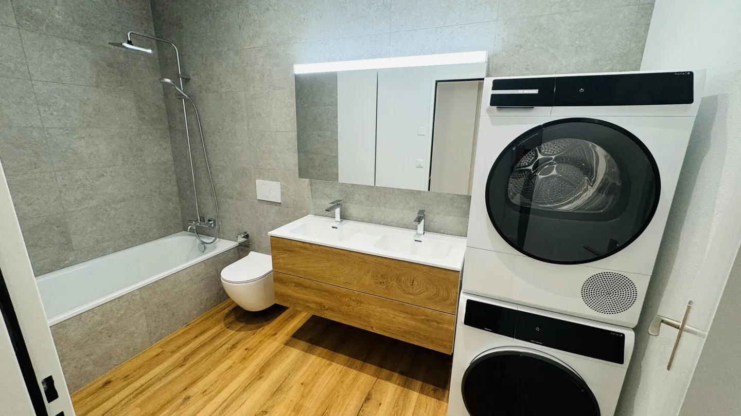 Appartements neufs fantastiques : (202) 3,5 pièces, grandes terrasses, hauts plafonds, cave, WM/TU - Photo 4 sur 11