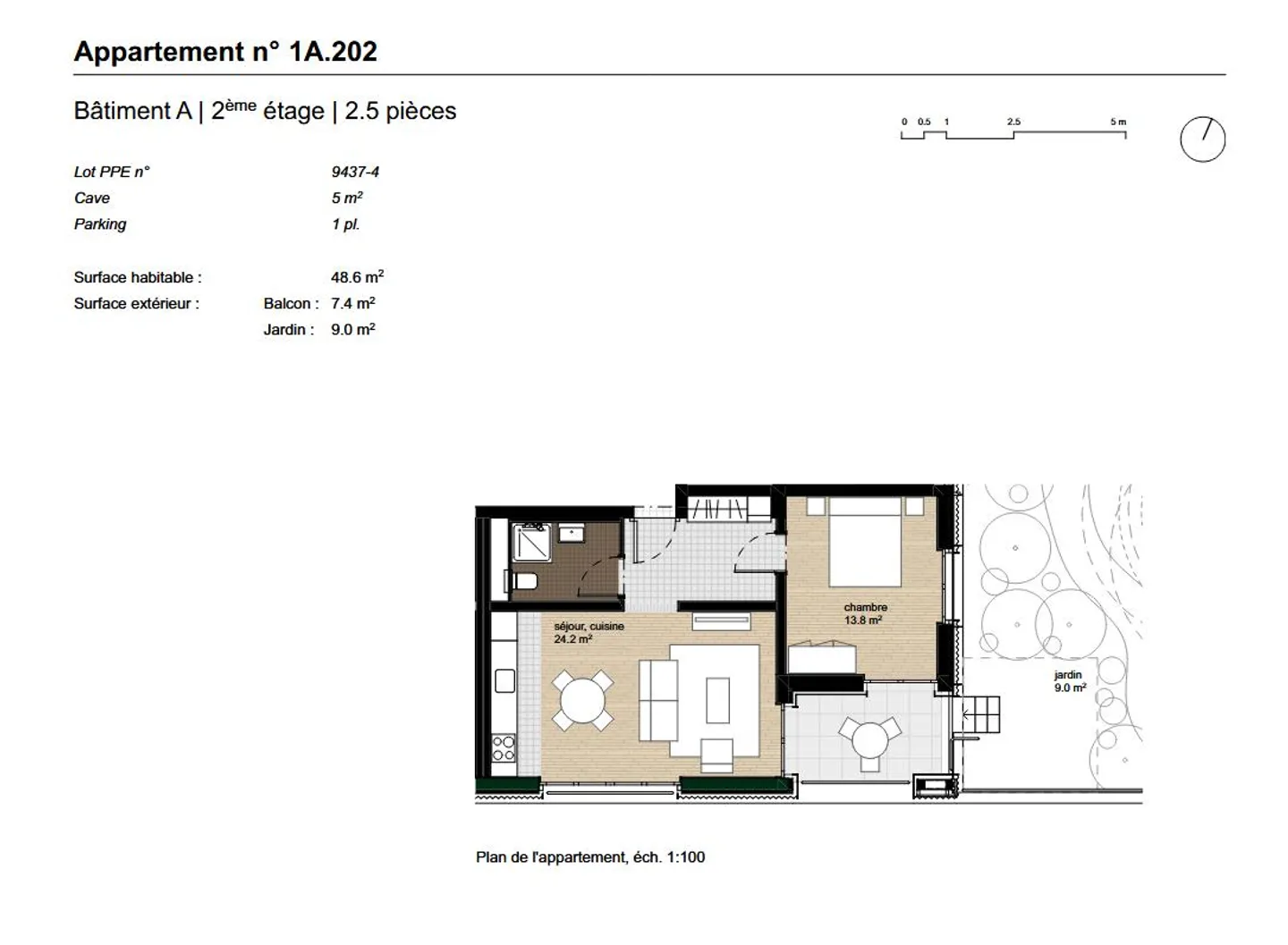 Appartement lumineux 2 ½ pièces - Photo 5 sur 6