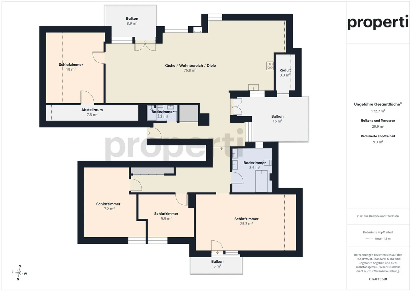 Spacious 5.5-room apartment with three terraces in Seebach - Photo 10 of 11