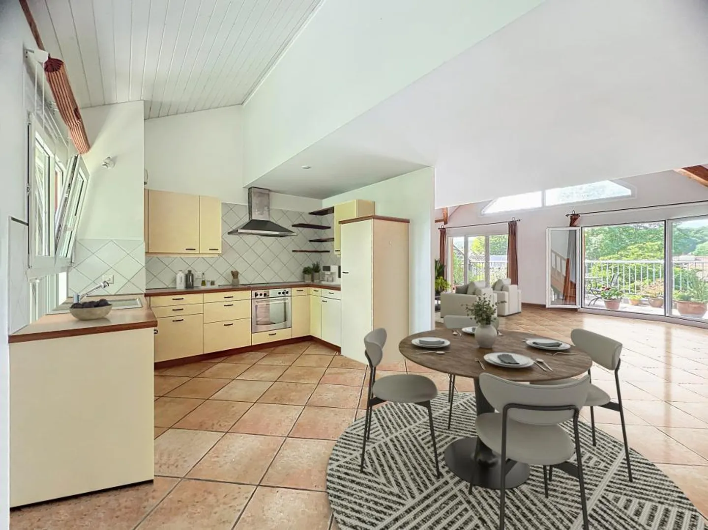 Superbo attico con soppalco e terrazza esposta a sud a Troinex - Foto 1 di 13