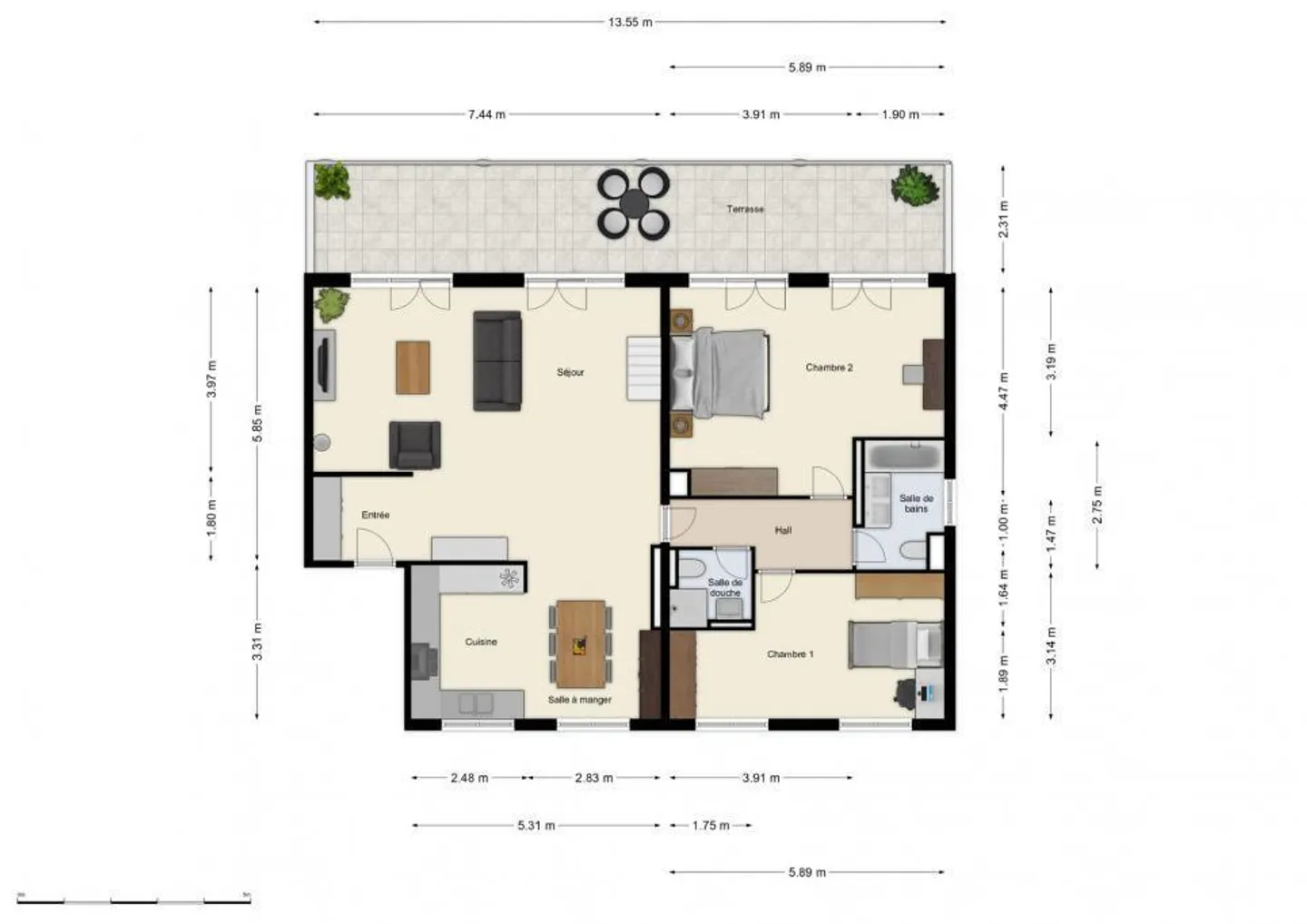 Superbo attico con soppalco e terrazza esposta a sud a Troinex - Foto 2 di 13