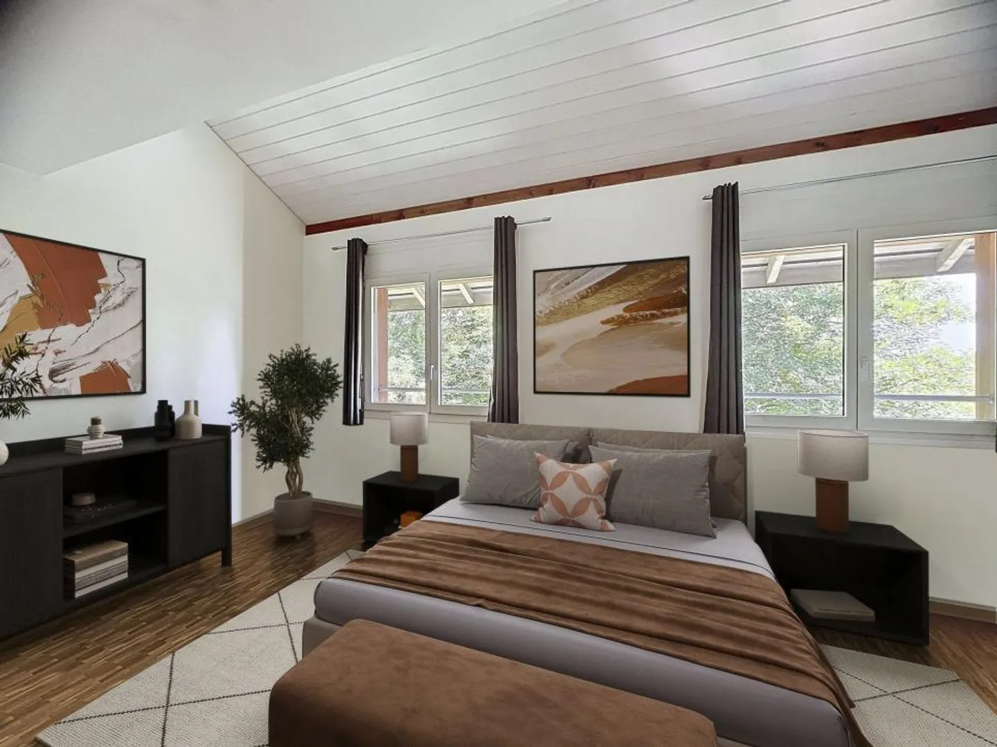 Superbo attico con soppalco e terrazza esposta a sud a Troinex - Foto 8 di 13