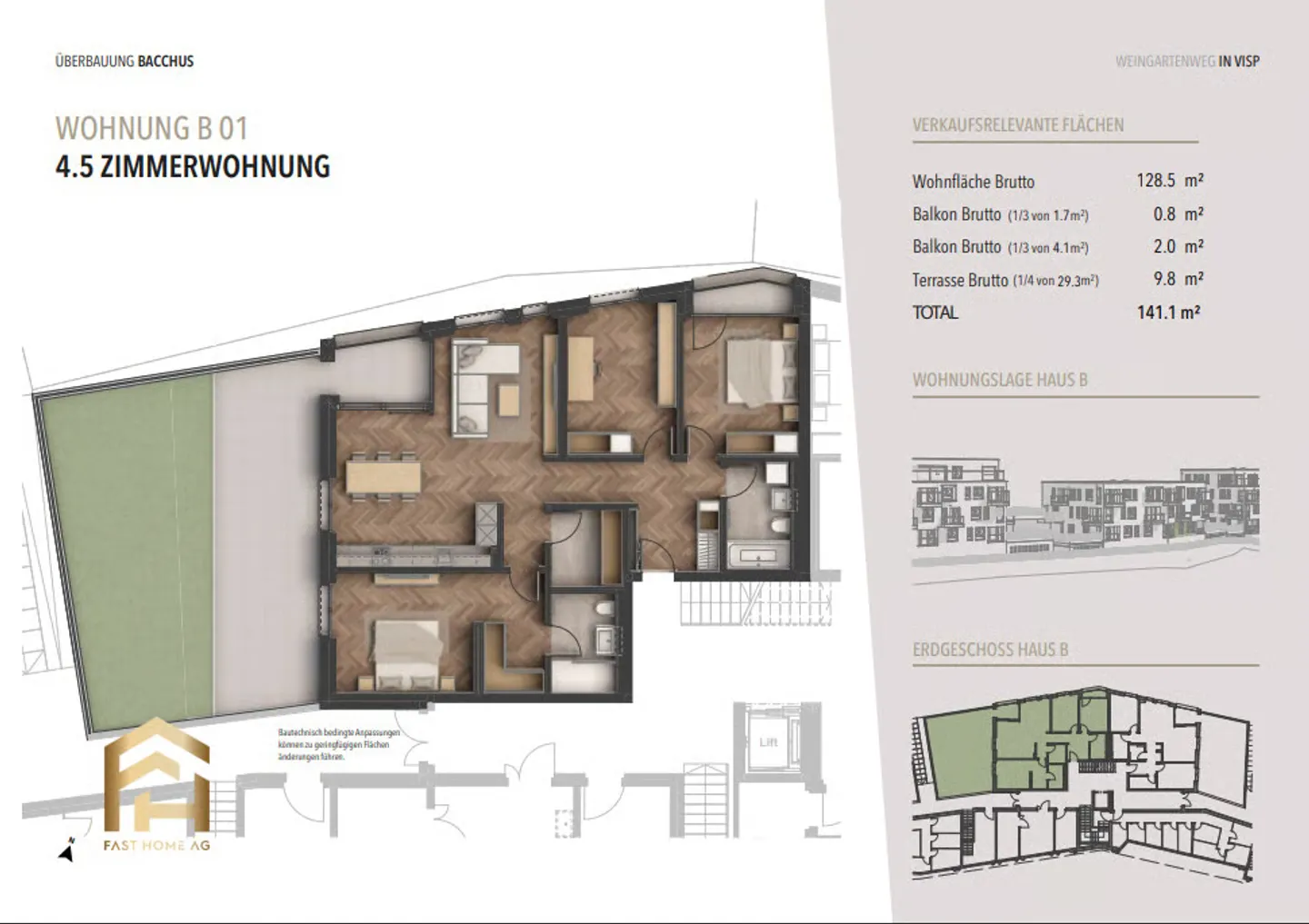 Residential Project BACCHUS: Bright 4.5 Room Apartment with Large Terrace - Photo 4 of 13