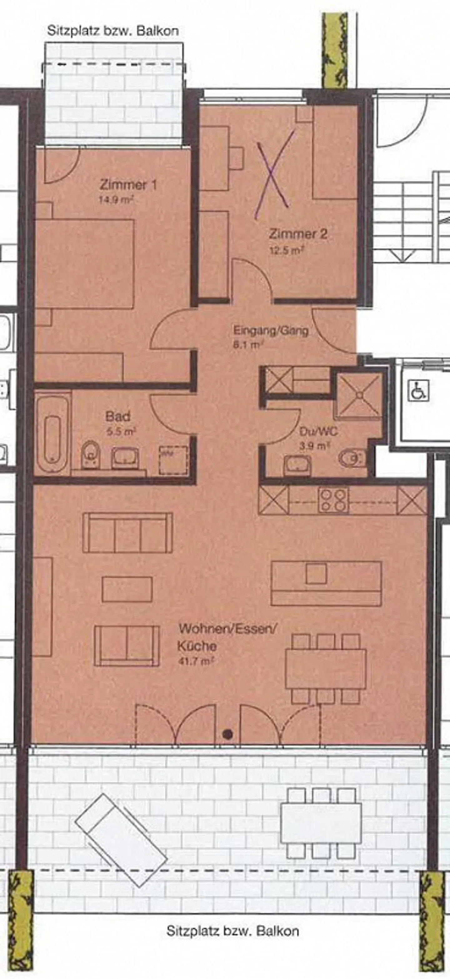 Appartement lumineux de 3,5 pièces avec balcon dans un emplacement calme à Kreuzlingen - Photo 11 sur 13