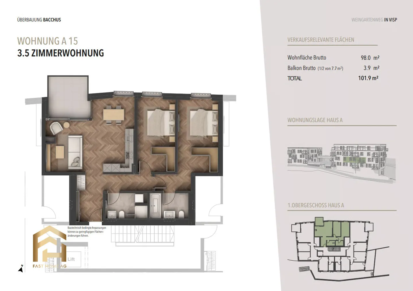 Residential Project BACCHUS: New 3.5 Room Apartment with a View - Photo 3 of 11