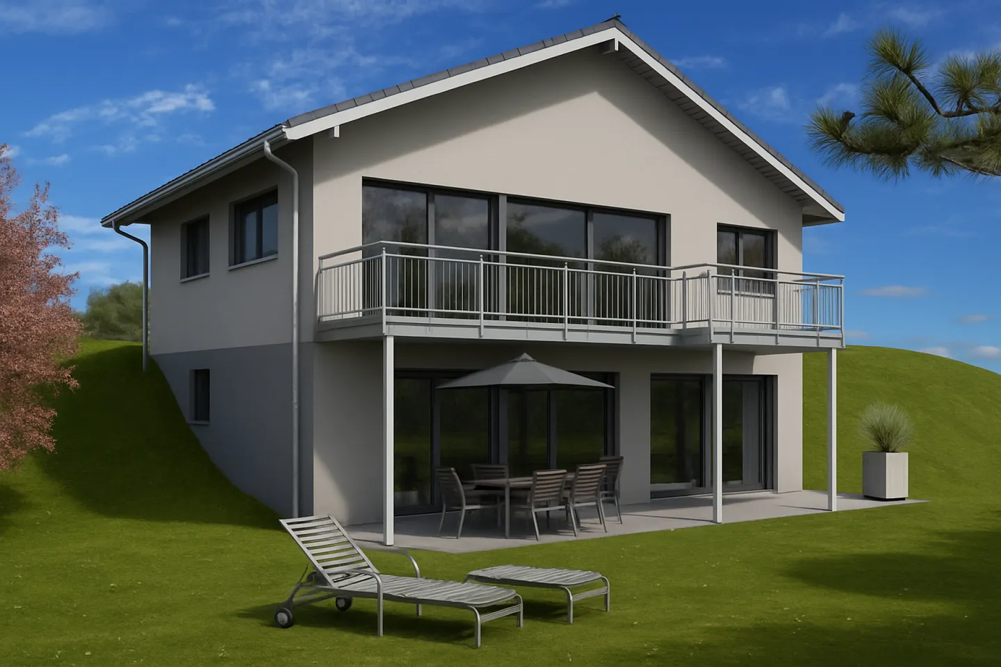 Neubau, 6.5 Zi. Einfamilienhaus an Hanglage mit toller Weitsicht - Photo 1 sur 3