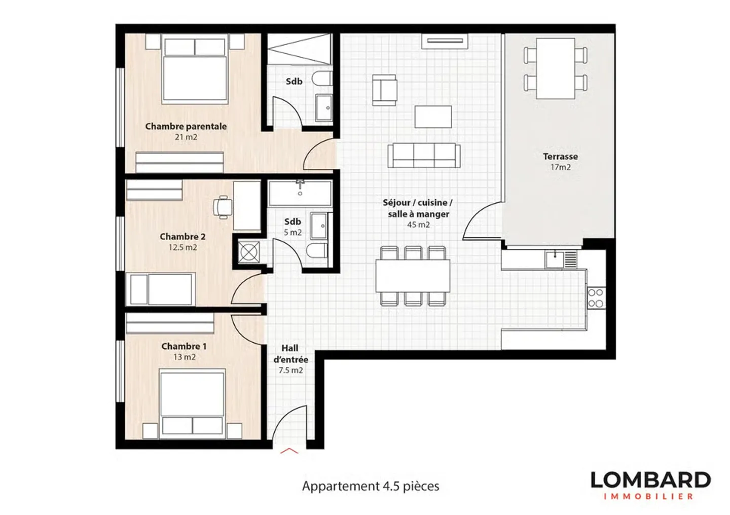 Appartement moderne 4,5 pièces - Photo 9 sur 9